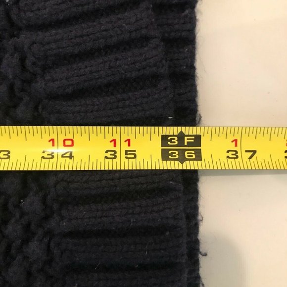 LL Bean Women's XL Navy Blue Crochet Button Front Duster Length Cardigan Long - Picture 6 of 7